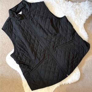 Van Heusen Black Quilted Vest with High Collar